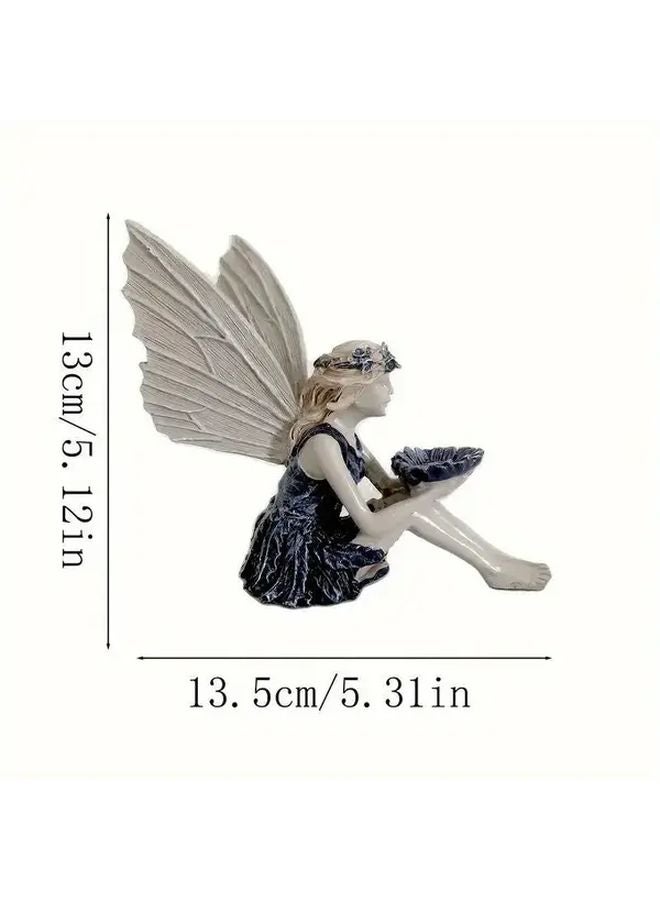 Elf Girl Feeding Birds Resin Fairy Statue Handcrafted Garden Home Decor Indoor Outdoor - Image 5